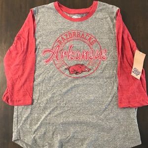 NEW Arkansas collegiate baseball tee - with tags